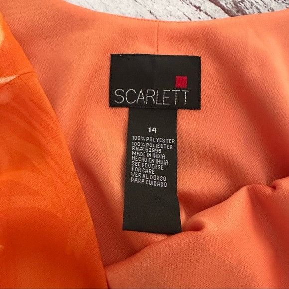 Vintage Vintage 90’s “Scarlett” Tropical Orange Sleeveless Dress Size XL / US 12-14 / IT 48-50 - 5 Thumbnail