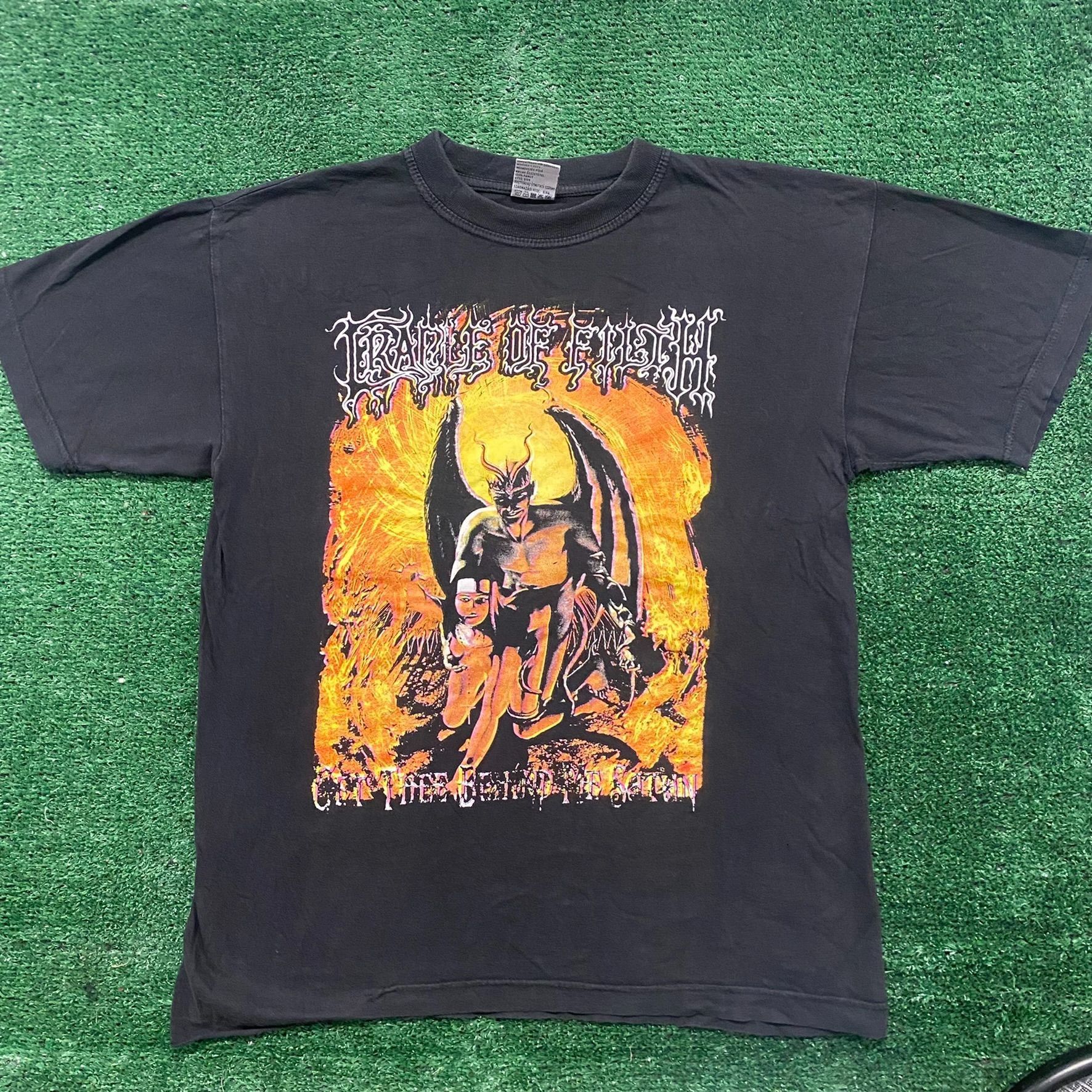 Band Tees Vintage 90s Cradle of Filth Behind Satan Gothic Metal Band T Size US S / EU 44-46 / 1 - 1 Thumbnail