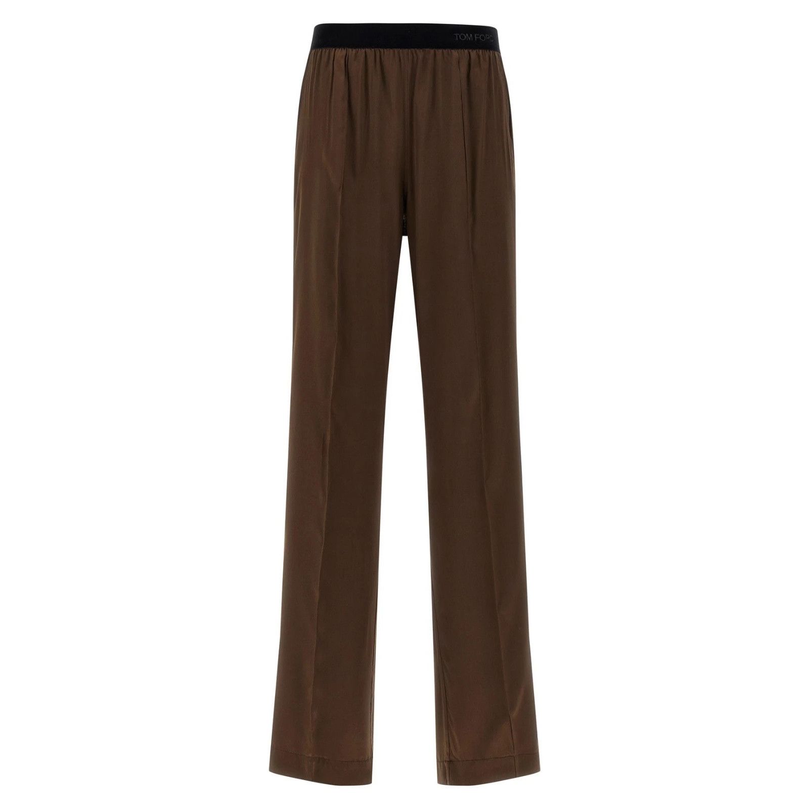 Tom Ford TOM FORD Brown Silk/Elastane Pants New & Authentic (Women's Size 26" / US 2 / IT 38 - 1 Thumbnail