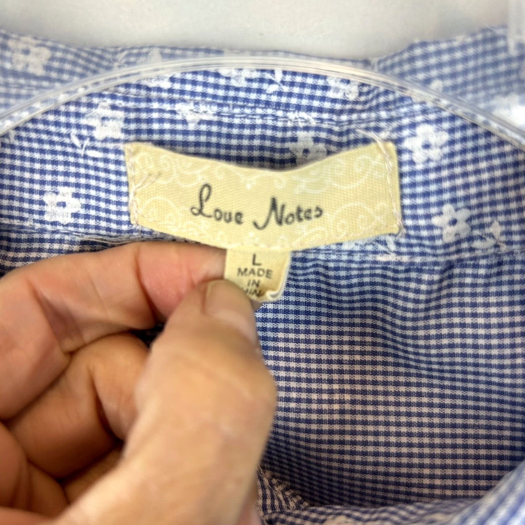 Vintage Love Notes Milkmaid Top Womens M Sleeveless Button-Up Floral Blue Shirt Size M / US 6-8 / IT 42-44 - 3 Thumbnail
