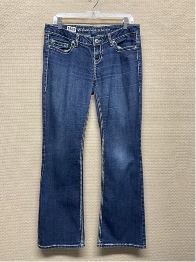 Other VTG Blue Asphalt Distressed Denim Flare Leg Jeans Women 11 Size 34" / US 12 / IT 48 - 9 Thumbnail