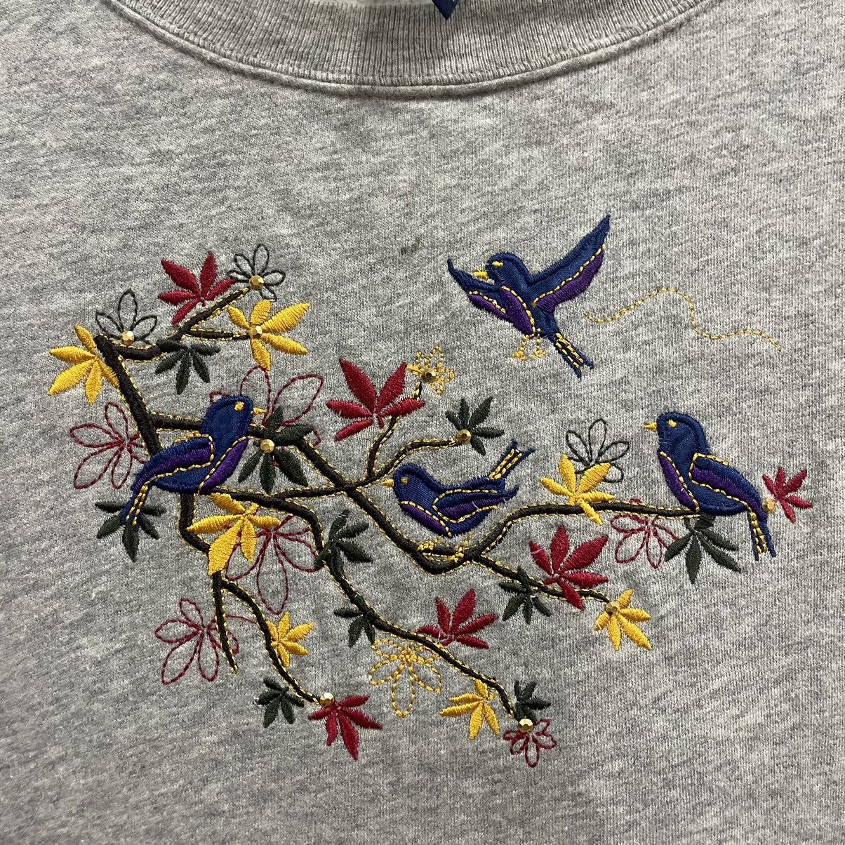 Habitat × Vintage 🔥Vintage Basic Editions Motive Flower Bird Sweatshirts Size US M / EU 48-50 / 2 - 4 Thumbnail