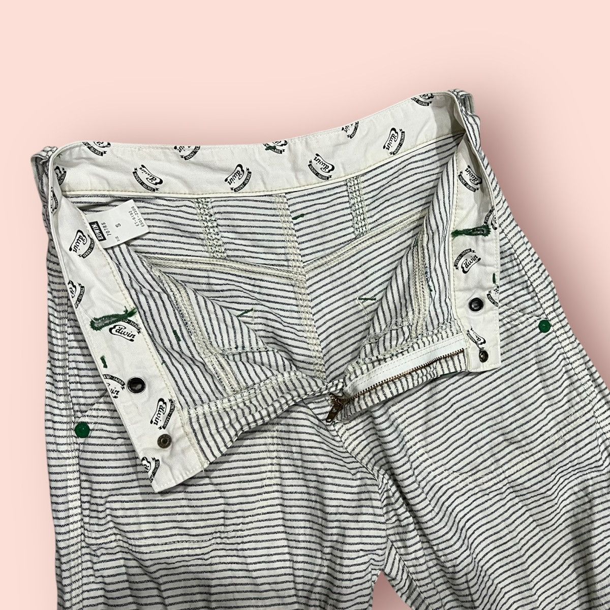 Edwin × Japanese Brand VINTAGE EDWIN ECO FABRIC BANANA FIBER FATIGUE CROP PANTS Size US 31 - 14 Thumbnail