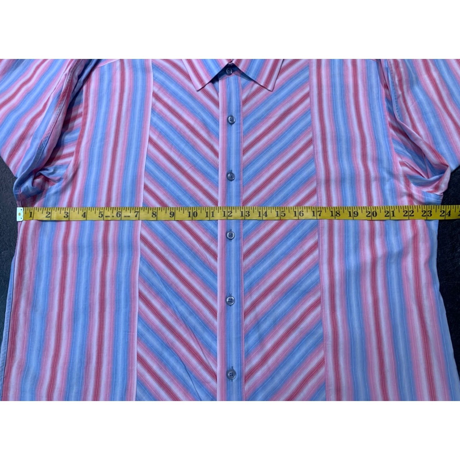 Pinko TULLIANO Shirt Men Large L Casual Button-Up Long Sleeve Striped Pink Cotton Size US L / EU 52-54 / 3 - 6 Thumbnail