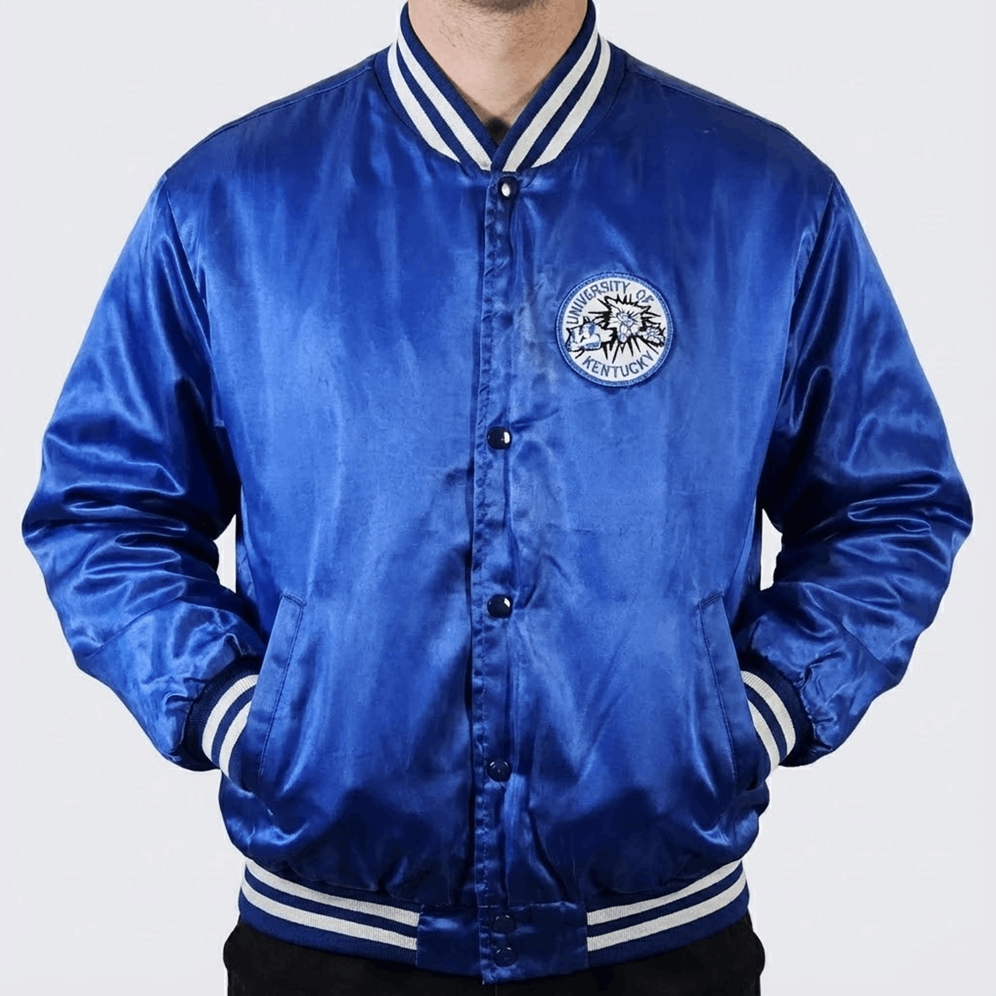 Vintage Kentucky Wildcats Vintage 80s Satin Bomber Jacket Size US L / EU 52-54 / 3 - 3 Thumbnail