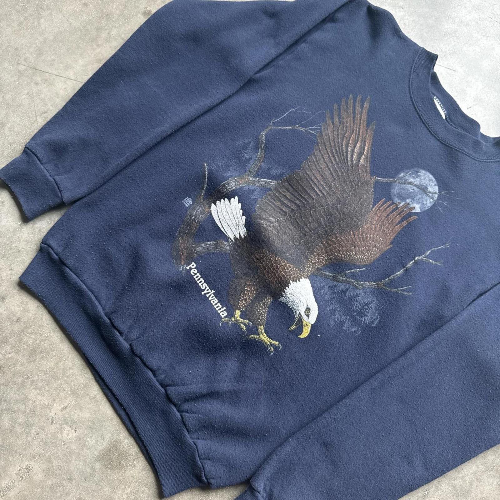 Tultex Tultex 1990 Nature Crewneck With Eagle Crewneck Sweatshirt Size US M / EU 48-50 / 2 - 4 Thumbnail