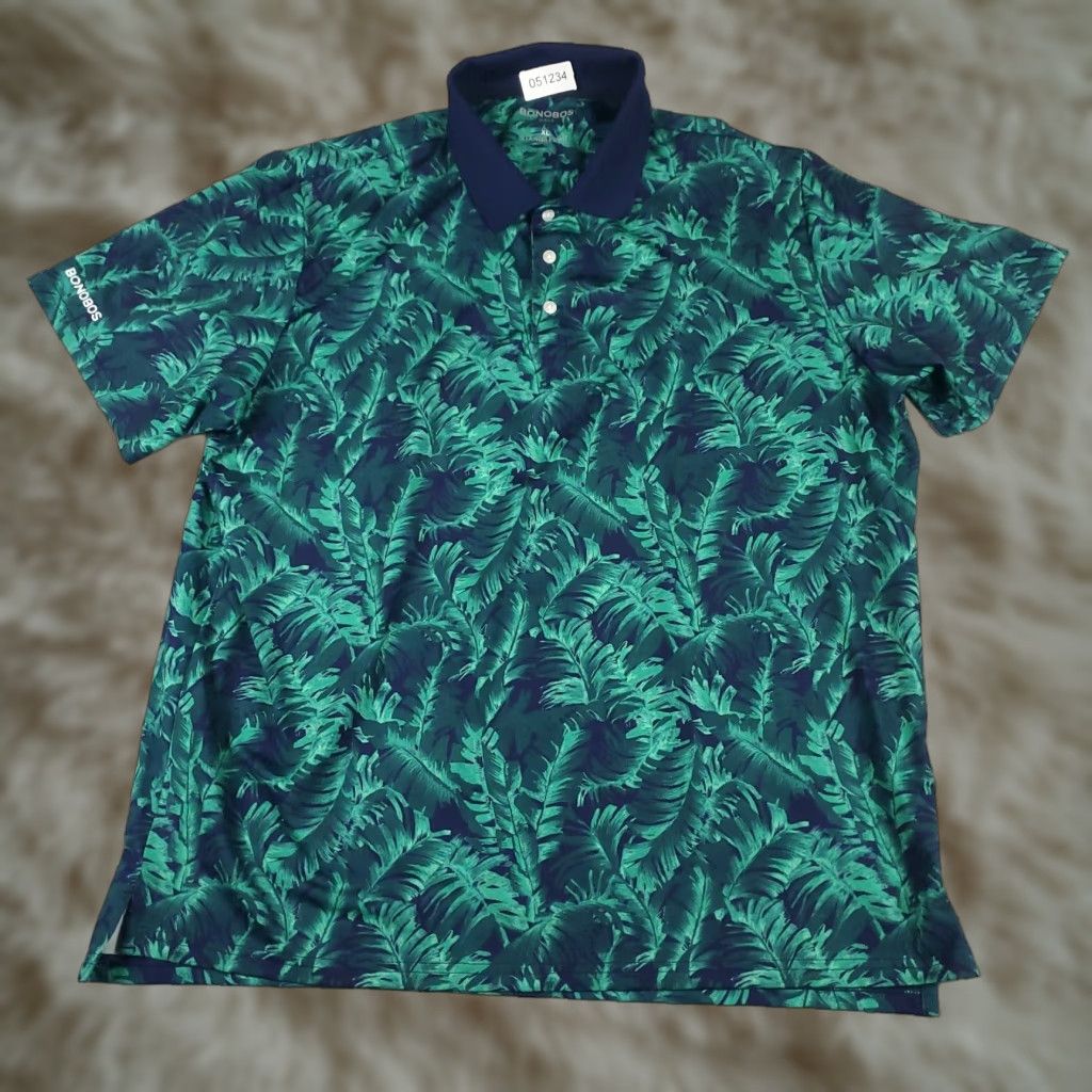 Bonobos Bonobos Polo Shirt Mens Size Medium Blue Green Floral Short Sleeve Collared Cotton Blend Casual Polo Shirt Mens M Blue Green Size US M / EU 48-50 / 2 - 1 Thumbnail