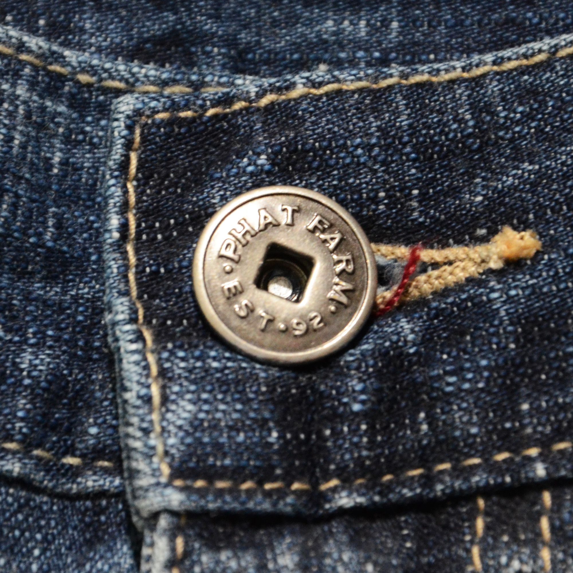 Phat Farm [Mark Stain] Phat Farm Denim Shorts 90s Hiphop Streetwear Size US 34 / EU 50 - 6 Thumbnail