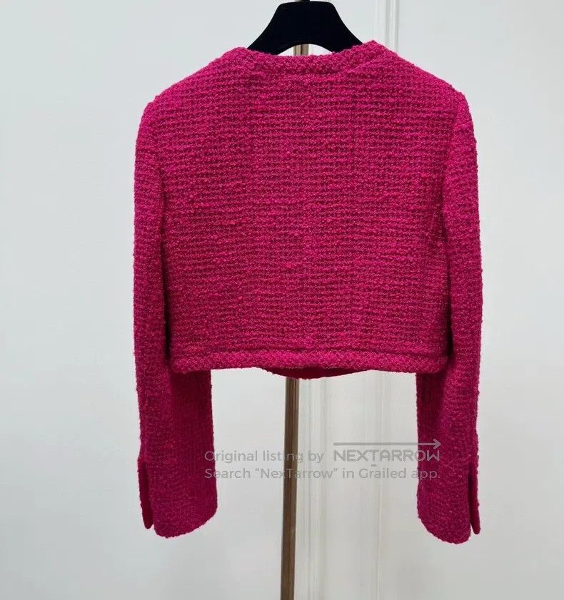 Chanel Chanel Rose-red diamond-buttoned short coat Size XS / US 0-2 / IT 36-38 - 2 Thumbnail