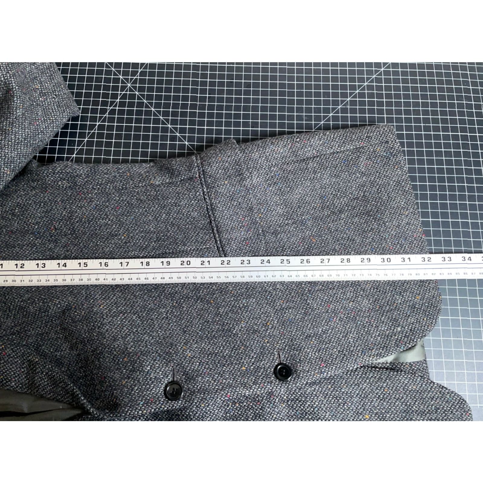 Vintage VINTAGE John Weitz Blazer Mens 48L Gray Tweed 2-Button Single-Breasted Notch Lapel Wool 80s Preppy Casual competition Size 48R - 6 Thumbnail