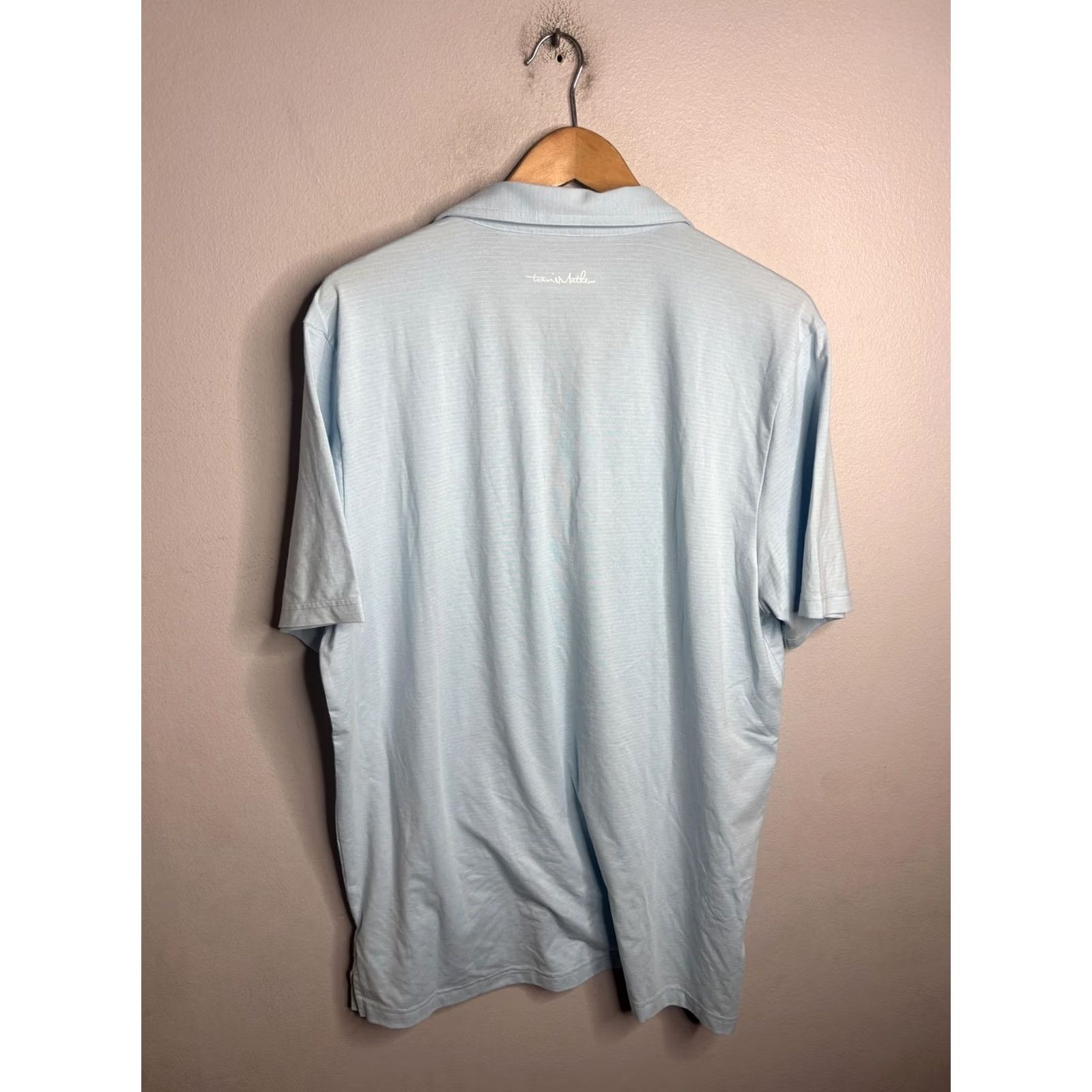 TravisMathew TravisMathew Polo Shirt Mens XL Golf Performance Stretch Casual Light Blue Size US XL / EU 56 / 4 - 5 Thumbnail