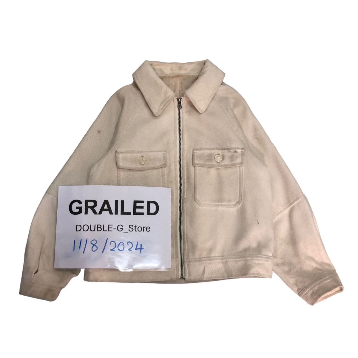 Japanese Brand × Vintage 📌VINTAGE CROPPED WOOL BIKER JACKET GU Size US M / EU 48-50 / 2 - 4 Thumbnail