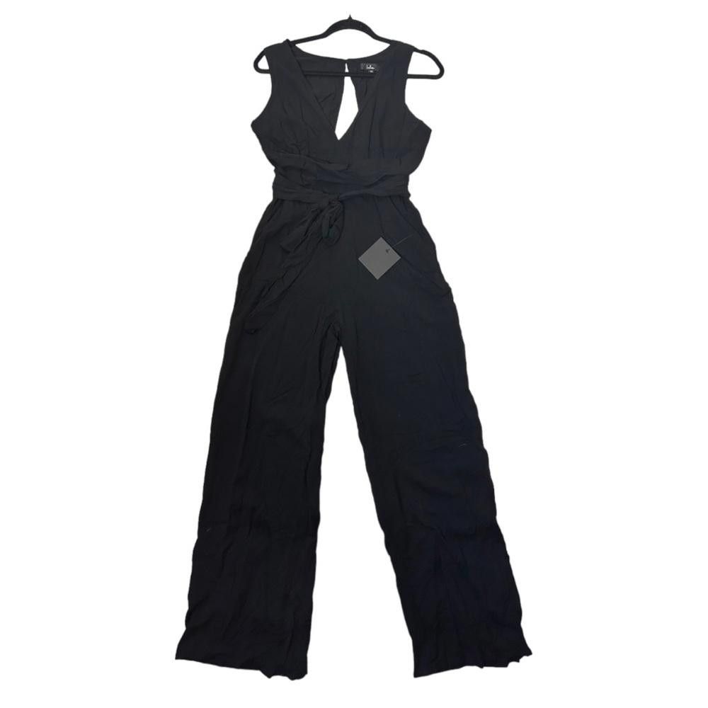 Lulus Lulus NWT Chic Elegance Black Lurex Stripe Jumpsuit XS Size 26" / US 2 / IT 38 - 2 Thumbnail