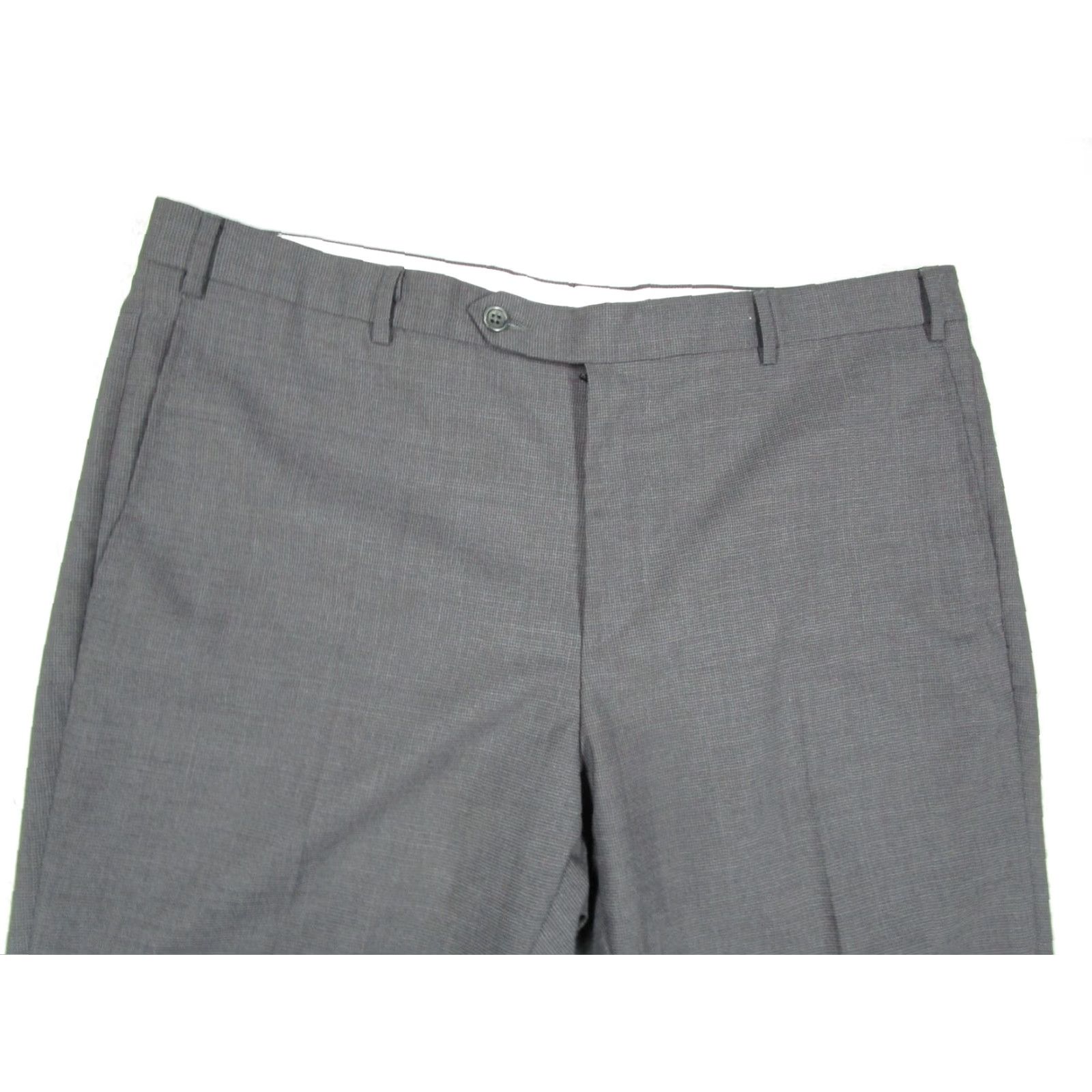 Zanella Zanella Devon Pants Mens 38x33 Gray Wool Stretch Dress Flat Front Made Italy Dress Pants Mens 38 Gray Check 90s? Size US 38 / EU 54 - 2 Thumbnail
