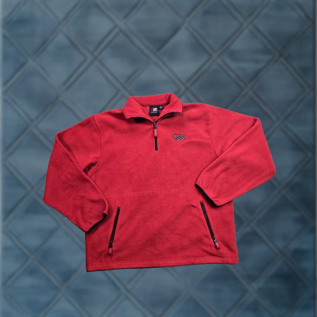 Vintage VINTAGE akw a Fleece Jacket M Red 1/4 Zip Pockets 90s Mens Jacket Size US M / EU 48-50 / 2 - 1 Thumbnail