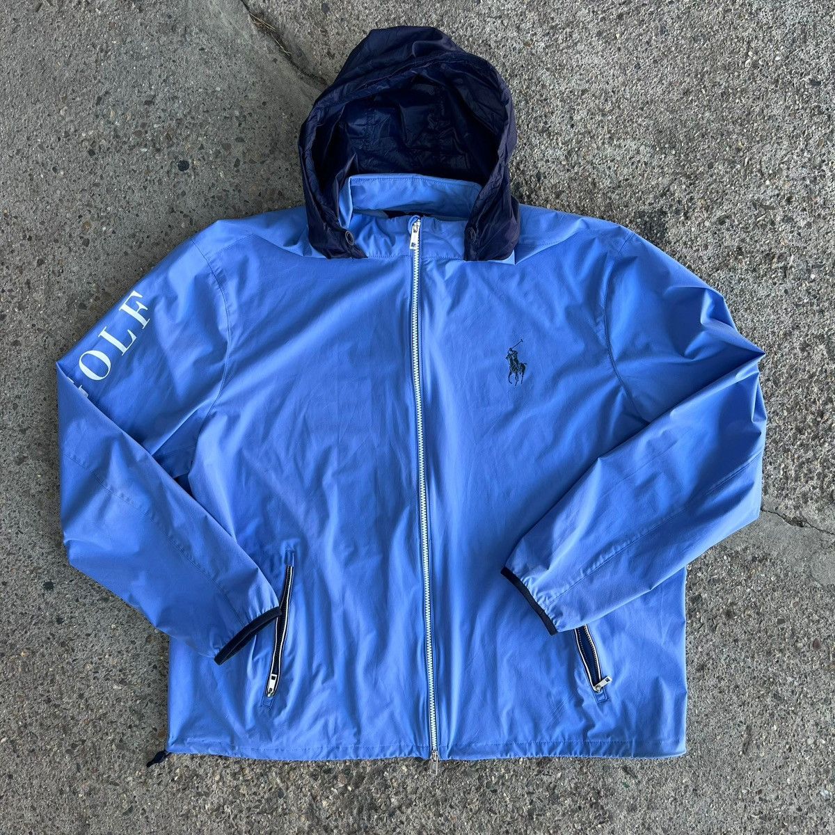 Polo Ralph Lauren × Vintage Polo Golf Ralph Lauren Windbreaker Jacket Blue Gorpcore Size US XXL / EU 58 / 5 - 1 Thumbnail