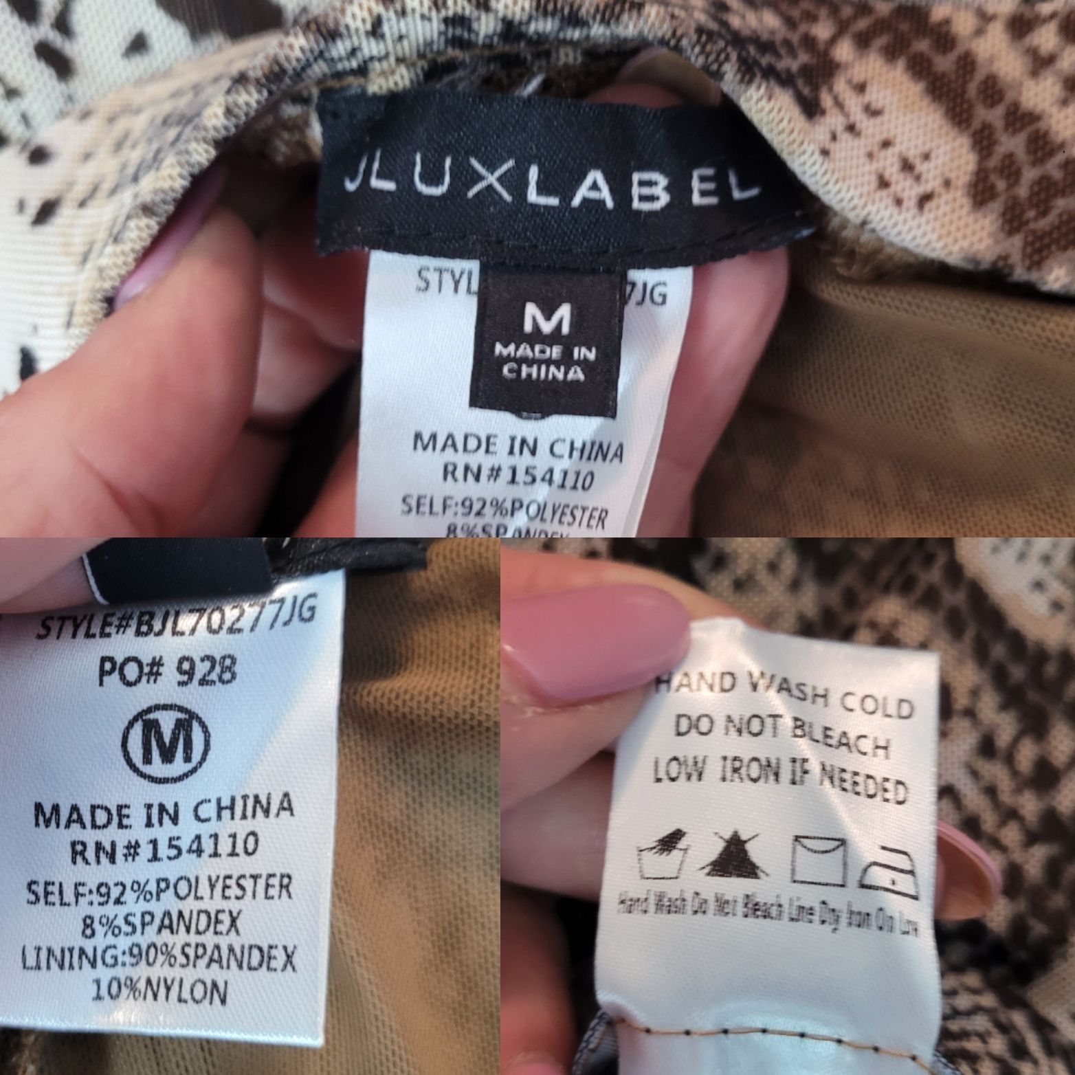 Designer JLuxlabel Snake Long Sleeve Wrap Bodysuit Leggings Set Sz M Size M / US 6-8 / IT 42-44 - 3 Thumbnail