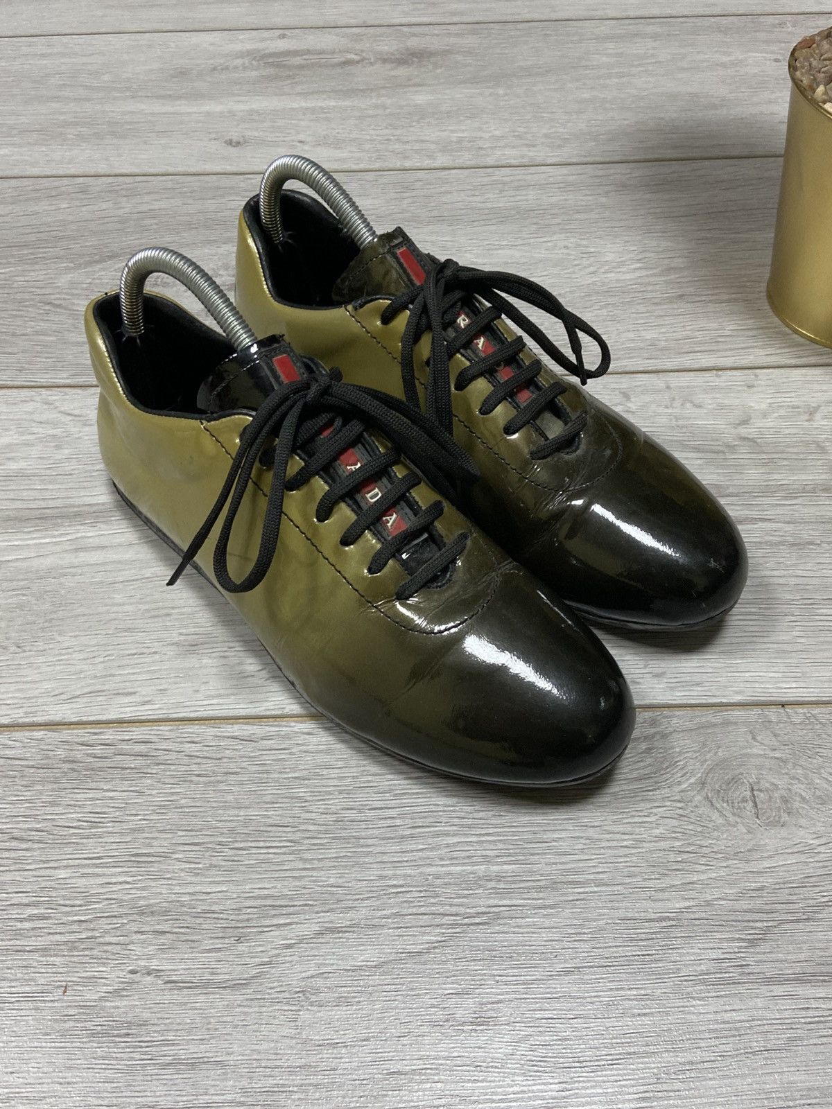 Prada Prada RARE red tab vintage lacquered sneakers logo Size US 7 / EU 40 - 4 Thumbnail