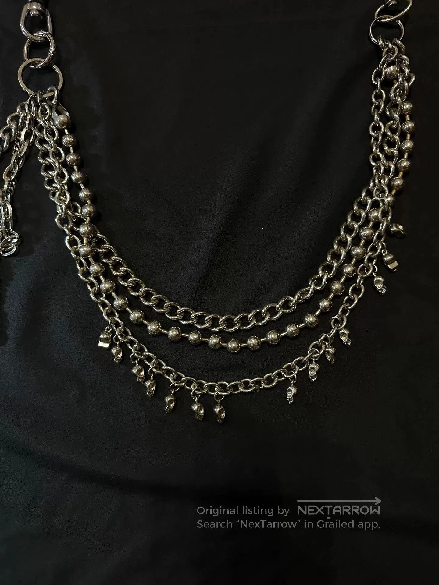 Vintage Vintage 80s Japanese Skull Triple Chain. Size ONE SIZE - 5 Thumbnail