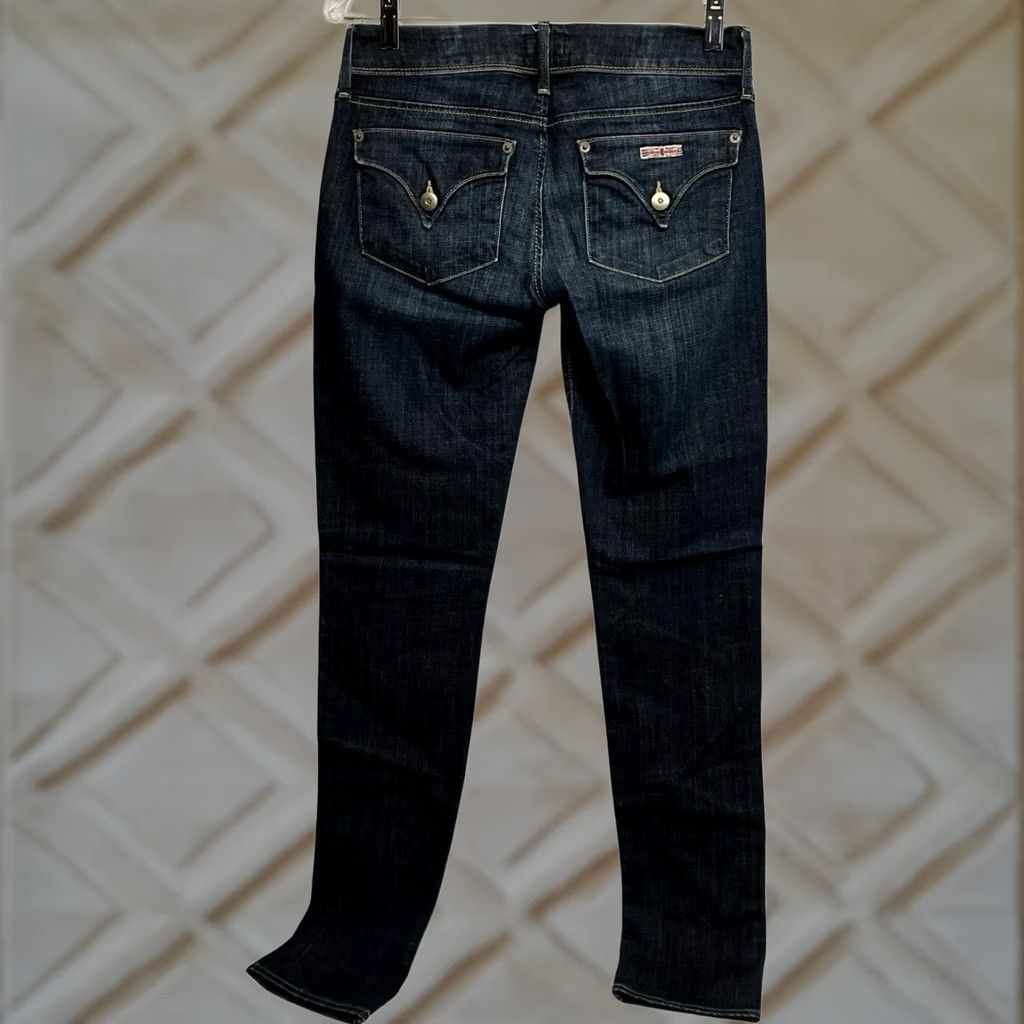Hudson HUDSON Jeans Collin Skinny Dark Wash 26 Y2K Low Rise Denim Stretch 5-Pocket Womens Jeans Flap Zipper Button Front Back Fading Size 26" / US 2 / IT 38 - 1 Thumbnail