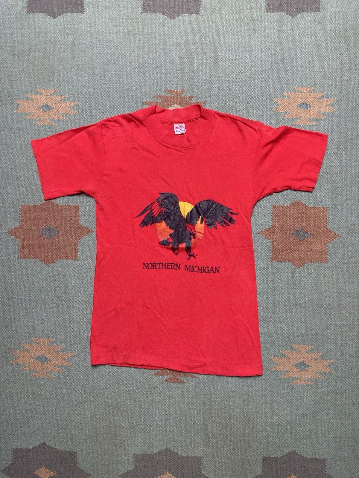 Vintage 70s t shirt northern Michigan bird hawk eagle small baby tee Size US S / EU 44-46 / 1 - 1 Thumbnail