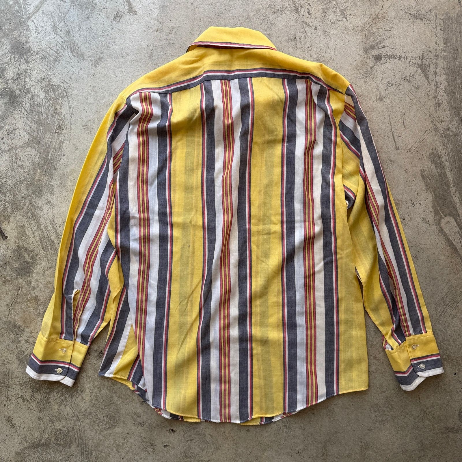 Other Vintage 70s BVD XKÉ Striped Dagger Collar button Shirt Size US L / EU 52-54 / 3 - 5 Thumbnail