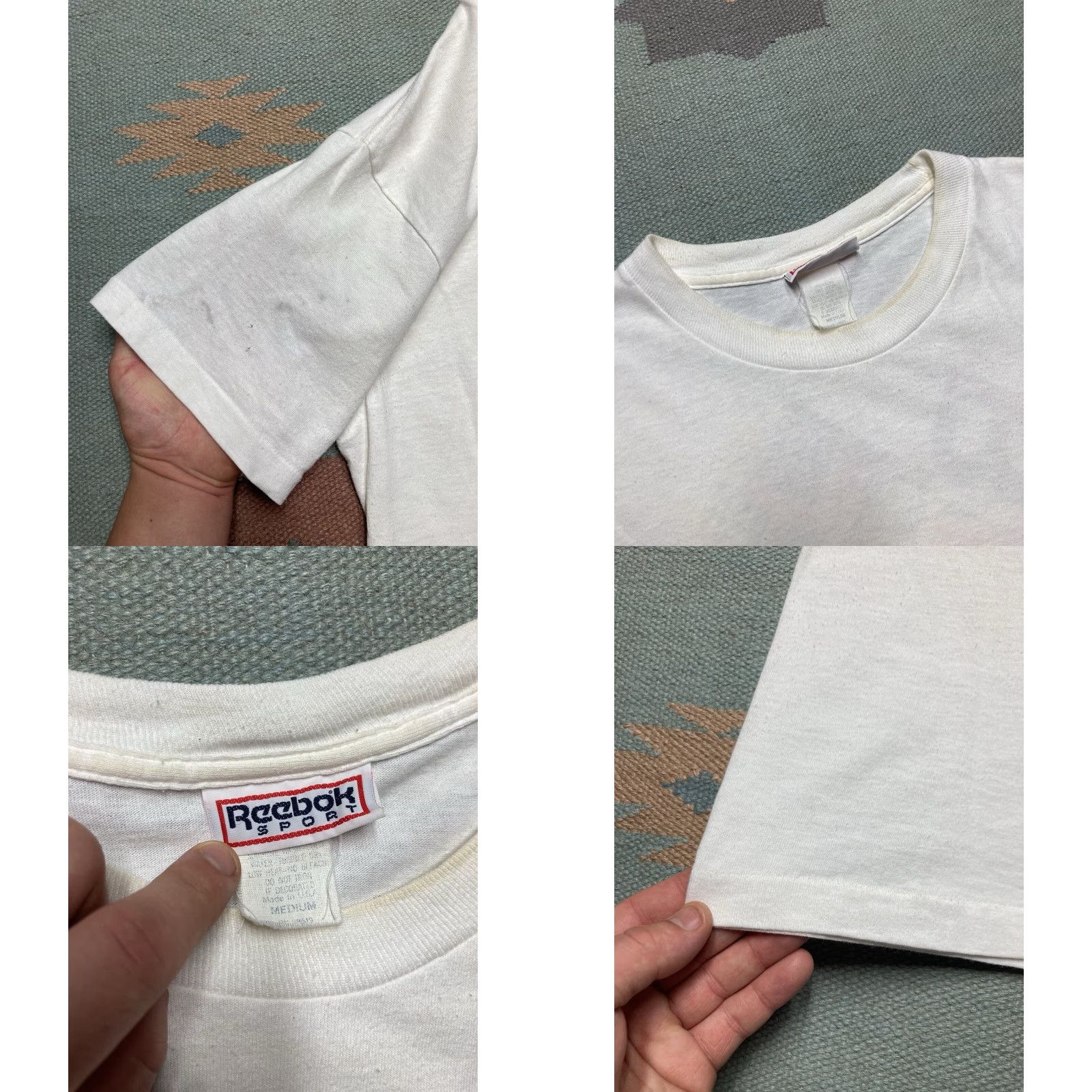 Reebok VINTAGE Reebok 90s t shirt basketball single stitch Shirt Adult M White Mens 90s Size US M / EU 48-50 / 2 - 8 Thumbnail