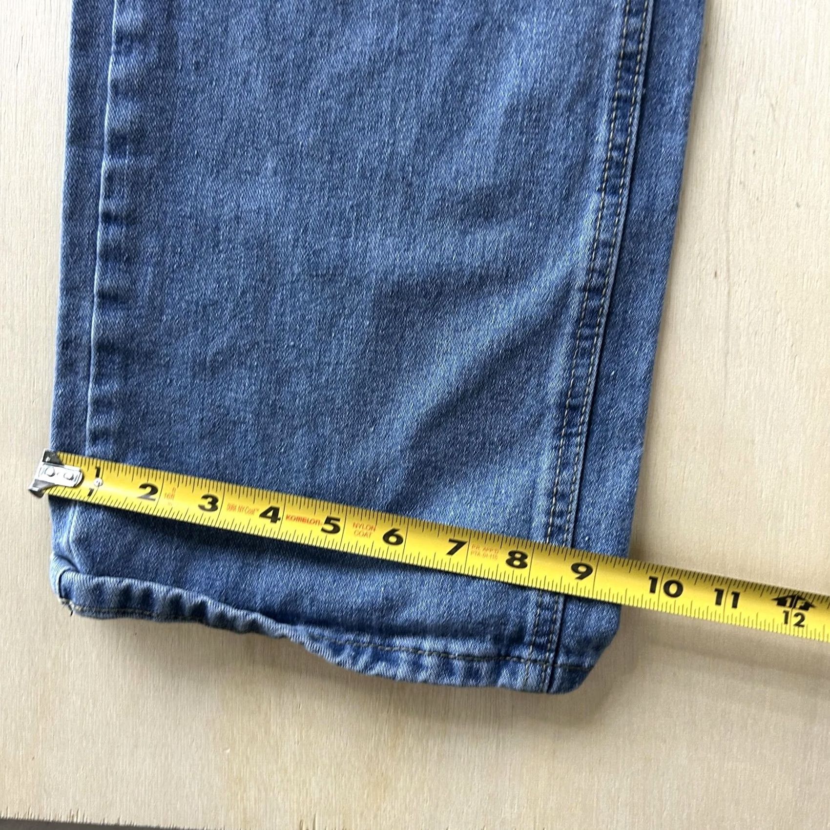 Shein Shein Jeans Womens 6 Medium Wash Blue Distressed Straight Wide Leg Relaxed Denim Jeans White? Size 28" / US 6 / IT 42 - 4 Thumbnail