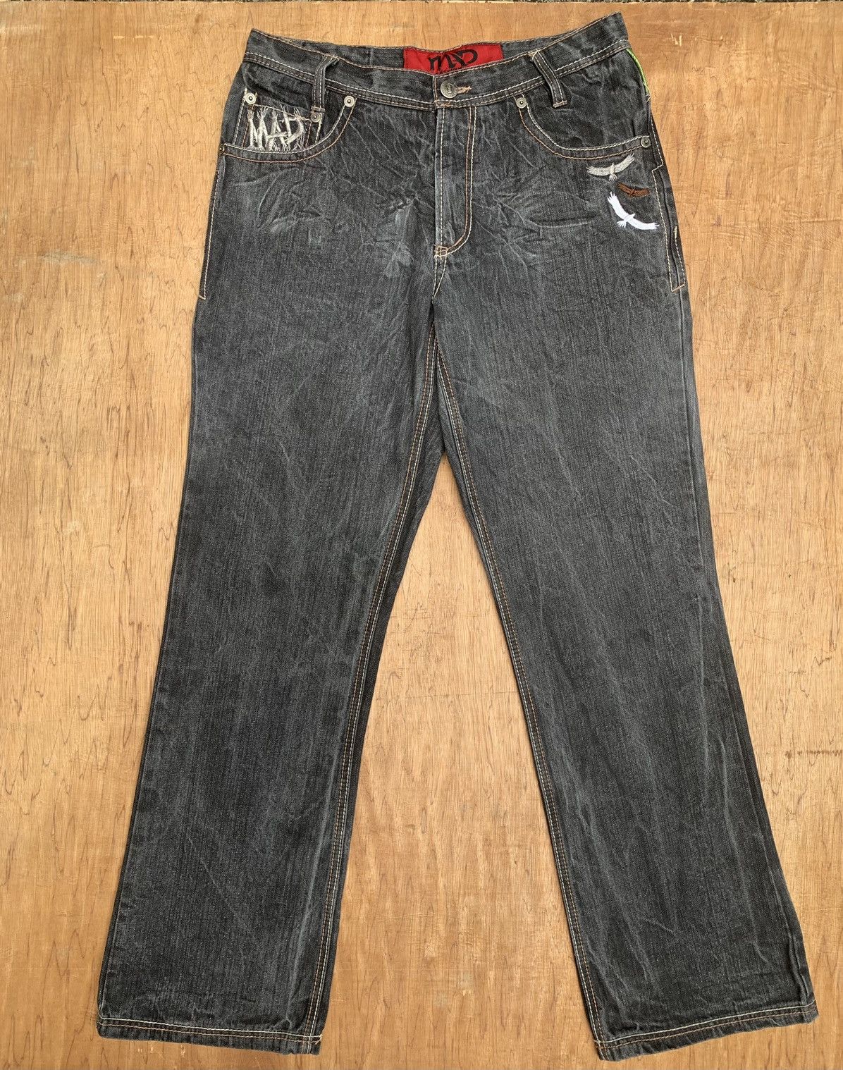Art Comes First Mad Fashion Embroidered and Paint Print Denim Pants Size US 32 / EU 48 - 7 Thumbnail