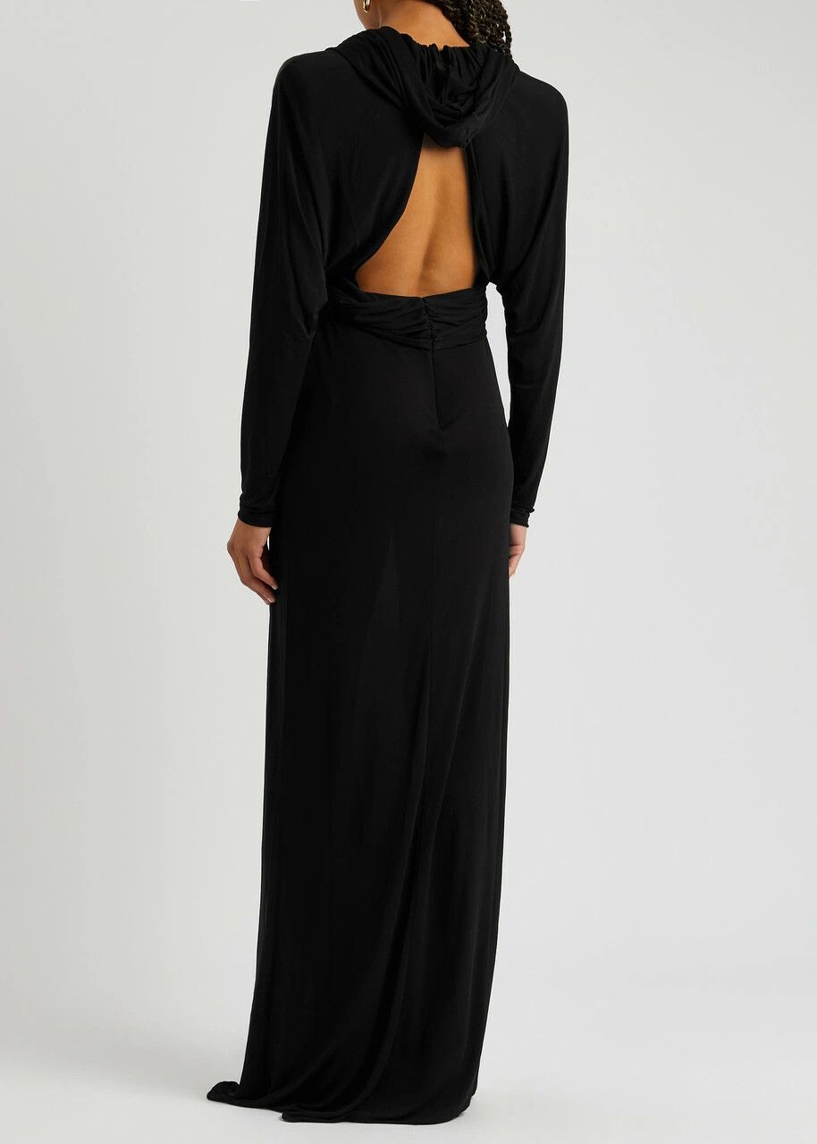 Saint Laurent Paris o1y0126 Maxi Dress in Black Size XS / US 0-2 / IT 36-38 - 3 Thumbnail