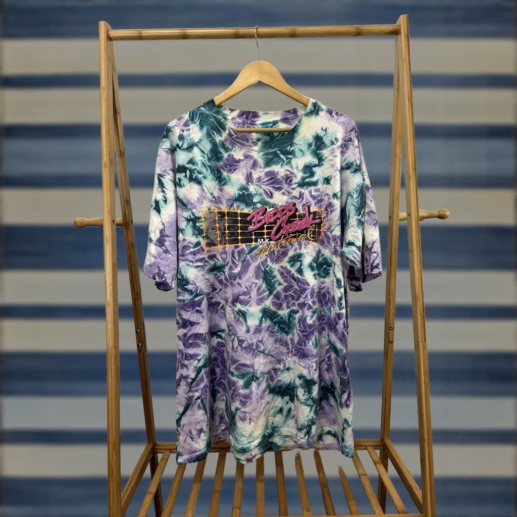 Vintage RARE VTG 90s Budds Creek MX Nationals Motocross Dirt Bike Tie Dye T-Shirt XL Men Cal Cru Size US XL / EU 56 / 4 - 1 Thumbnail