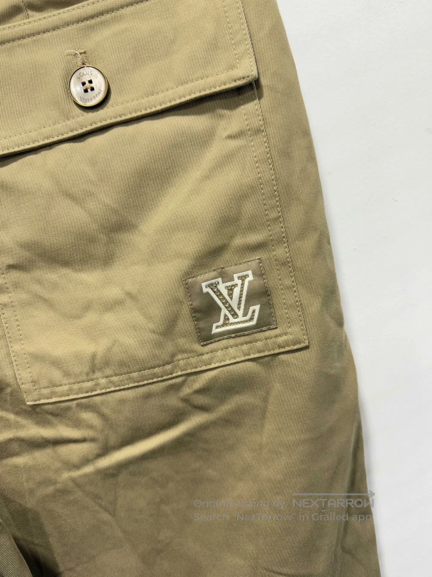 Louis Vuitton Louis Vuitton Khaki Rhinestone Denim Cargo Shorts. Size US 32 / EU 48 - 5 Thumbnail