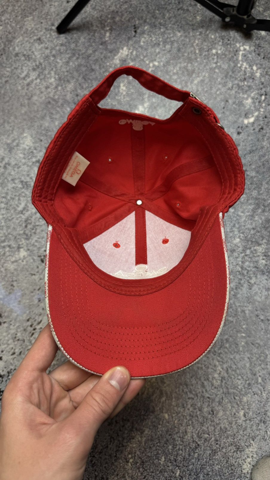 Omega × Vintage OMEGA CAP RED/WHITE EMBROIDERED ADJUSTAB Size ONE SIZE - 6 Thumbnail