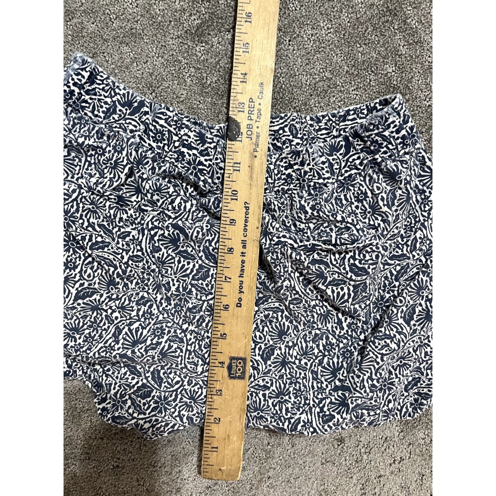 Madewell VINTAGE Madewell Navy Blue Floral Print Drawstring Drapey Pull-On Shorts S Size 28" / US 6 / IT 42 - 4 Thumbnail