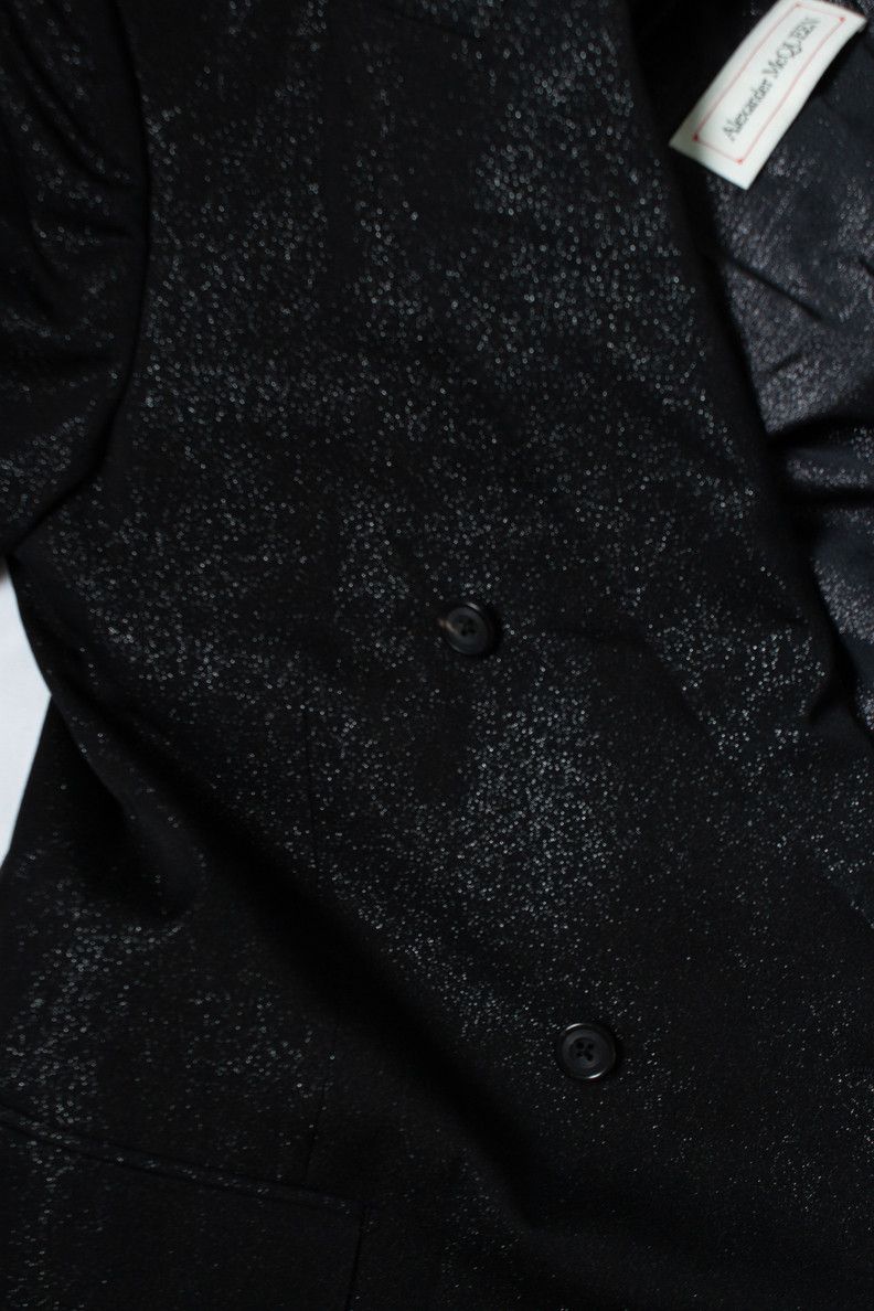 Alexander McQueen Alexander McQueen, Black double breasted glitter blazer Size 52R - 8 Thumbnail