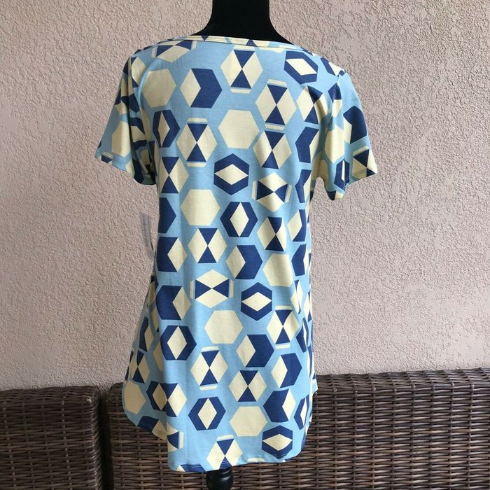 Other LuLaRoe Classic T Geometric Hexagons Blue Cream Yellow NEW S