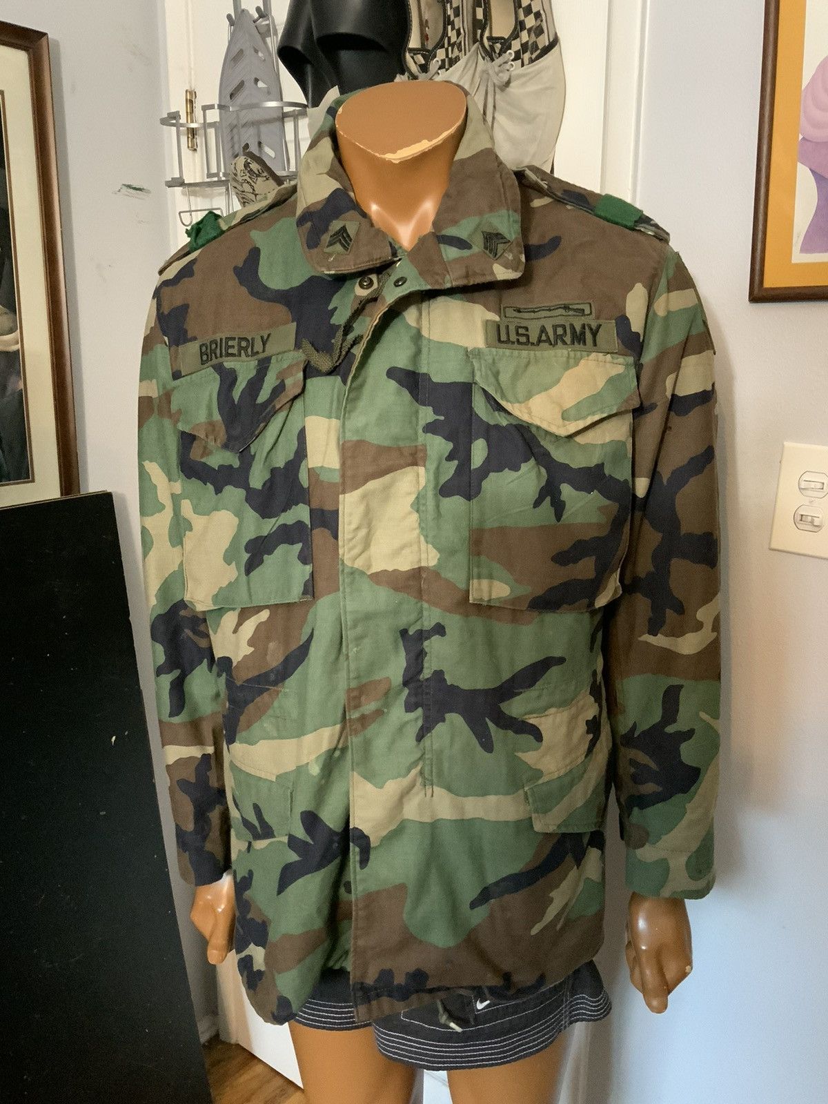 Vintage Vintage US Army Woodland Camo 1st Infantry Field Jacket Size US S / EU 44-46 / 1 - 13 Thumbnail