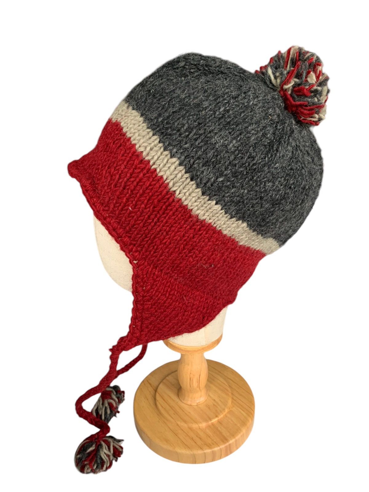 Japanese Brand Rare Wool Knitted Earflap Beanie Hats Size ONE SIZE - 5 Thumbnail