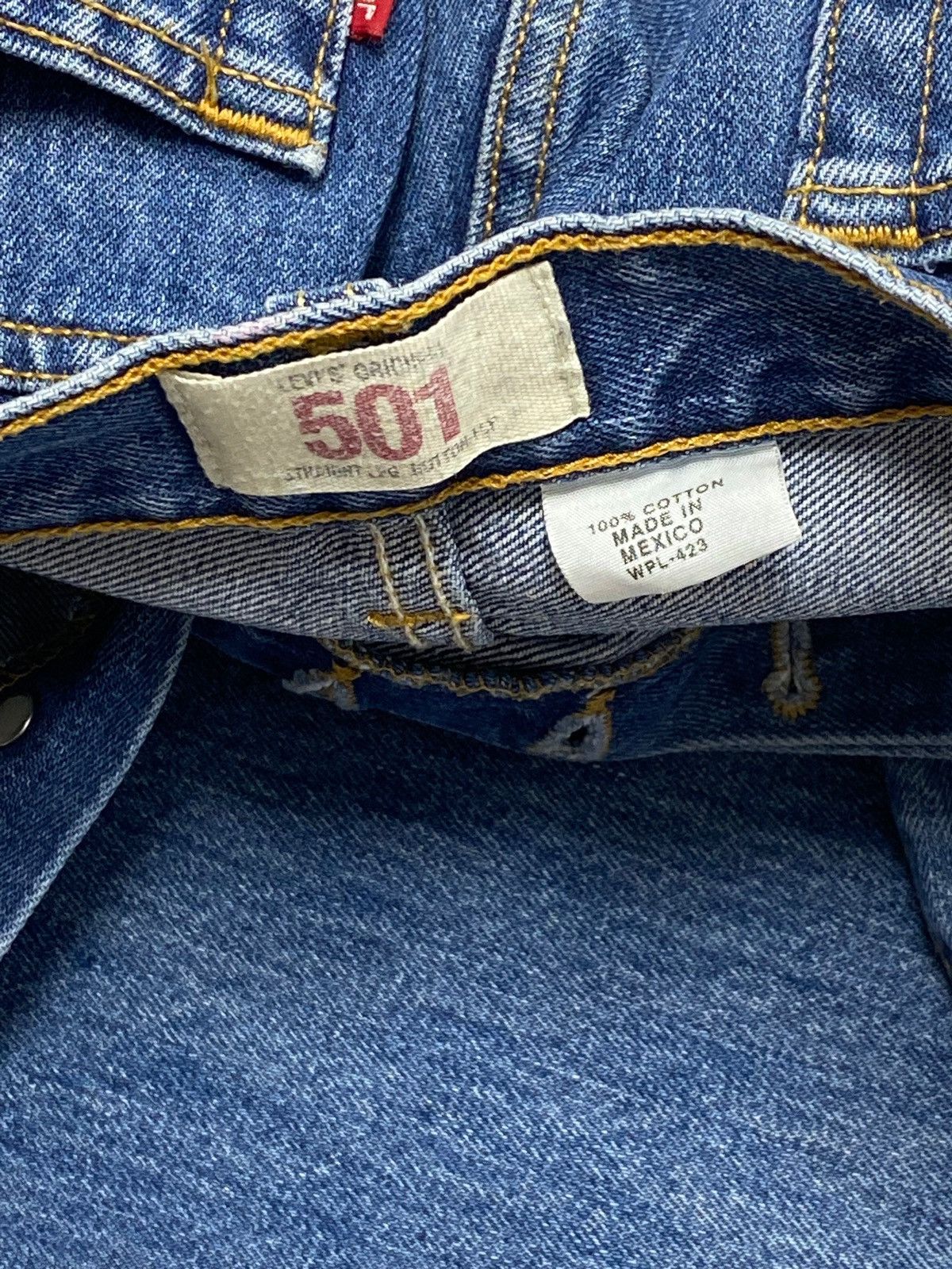 Jean Vintage LEVIS Blue Denim Jeans Made in Mexico 501 W36 L30 Size US 36 / EU 52 - 7 Thumbnail