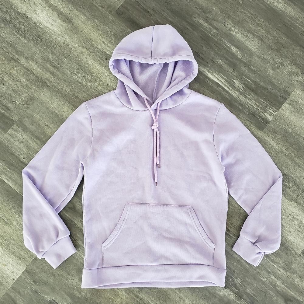 Shein Light Purple Basic Hoodie Long Sleeve Size 28" / US 6 / IT 42 - 1 Thumbnail