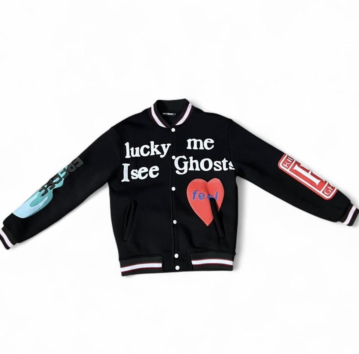 Designer × Vintage Kid Kudi Jacket ‘Lucky Me I See Ghost’ Sz: S Size US S / EU 44-46 / 1 - 1 Thumbnail