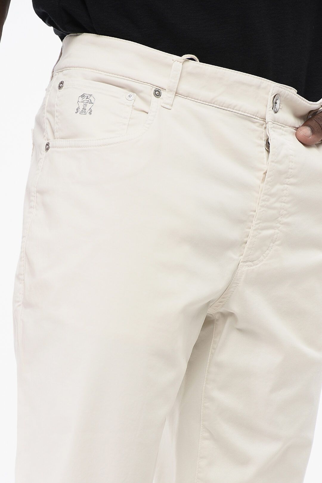 Brunello Cucinelli og1mm0725 5-Pocketed Stretch Cotton Pant in White Size US 38 / EU 54 - 2 Thumbnail