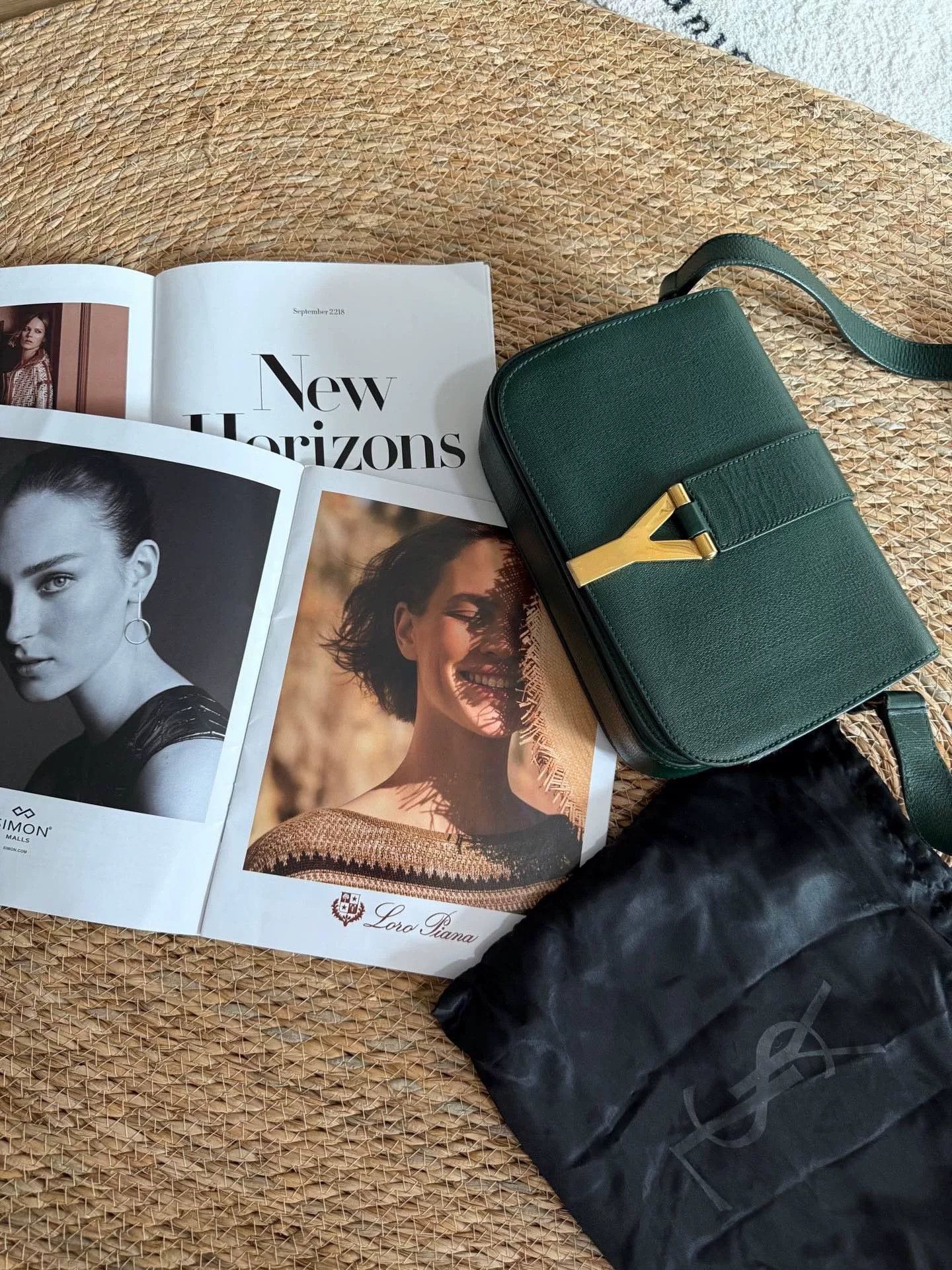 Yves Saint Laurent YSL Y-CLASP GREEN LEATHER CROSSBODY BAG Size ONE SIZE - 1 Thumbnail