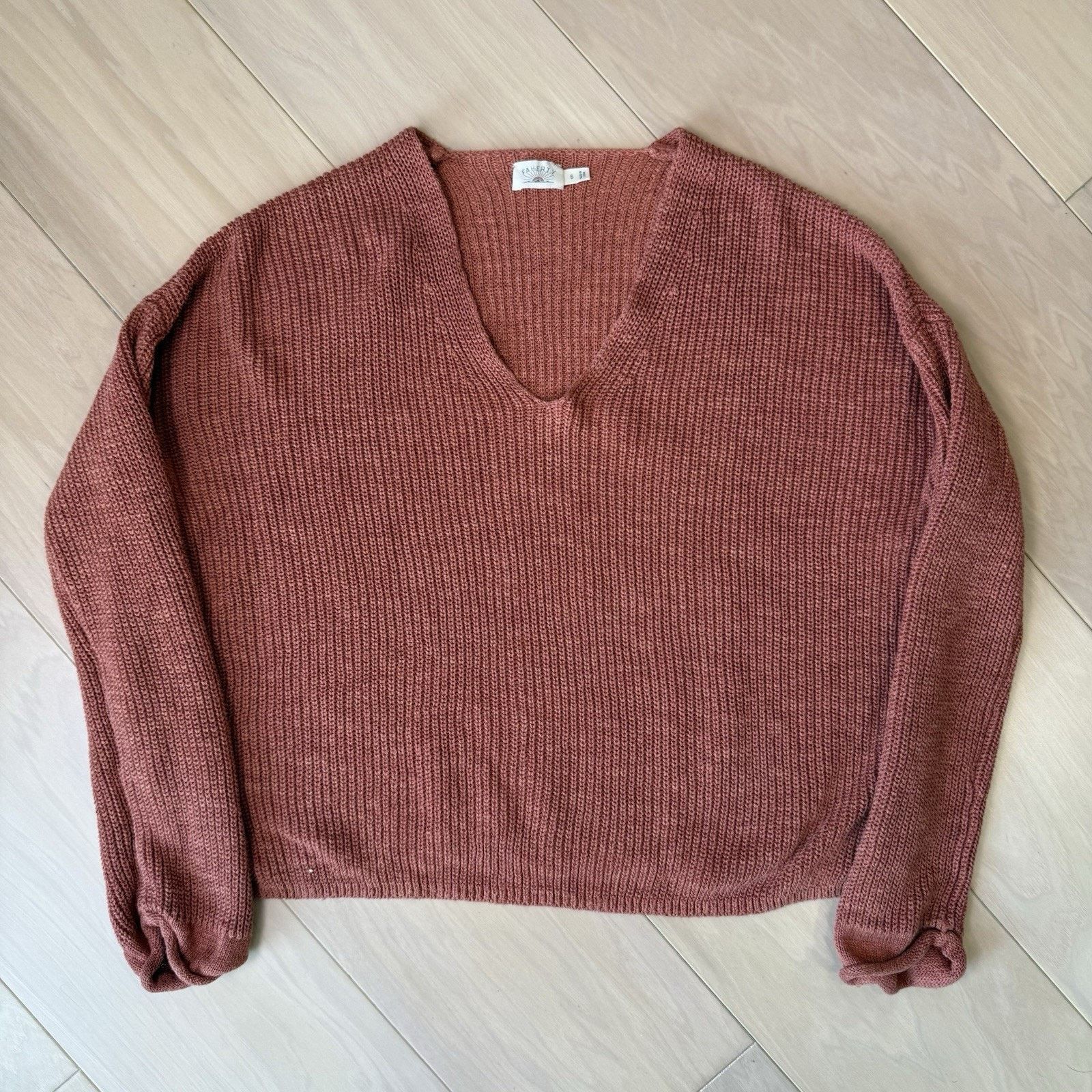 Faherty Faherty Sweater Women's Small Rust Orange Linen Cotton Size S / US 4 / IT 40 - 3 Thumbnail