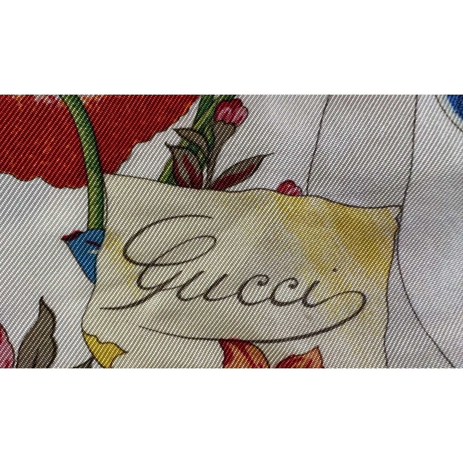 Gucci Gucci Silk Classic Floral Design Scarf 34" Size ONE SIZE - 2 Thumbnail