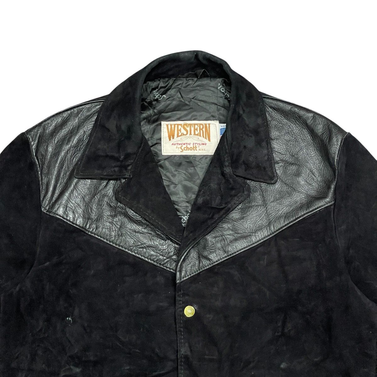 Schott Vintage Schott NYC Western Made in USA Suede Leather Jacket Size US L / EU 52-54 / 3 - 8 Thumbnail
