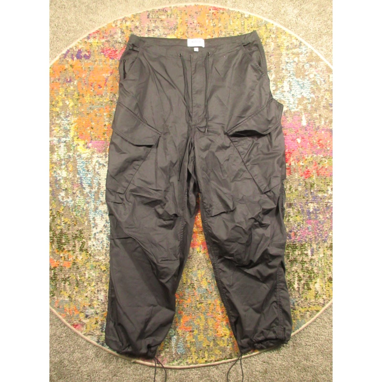 Agolde AGOLDE Parachute Cargo Pants Womens M Black Utility Military Baggy 30x28 EUC USA Size 32" / US 10 / IT 46 - 2 Thumbnail