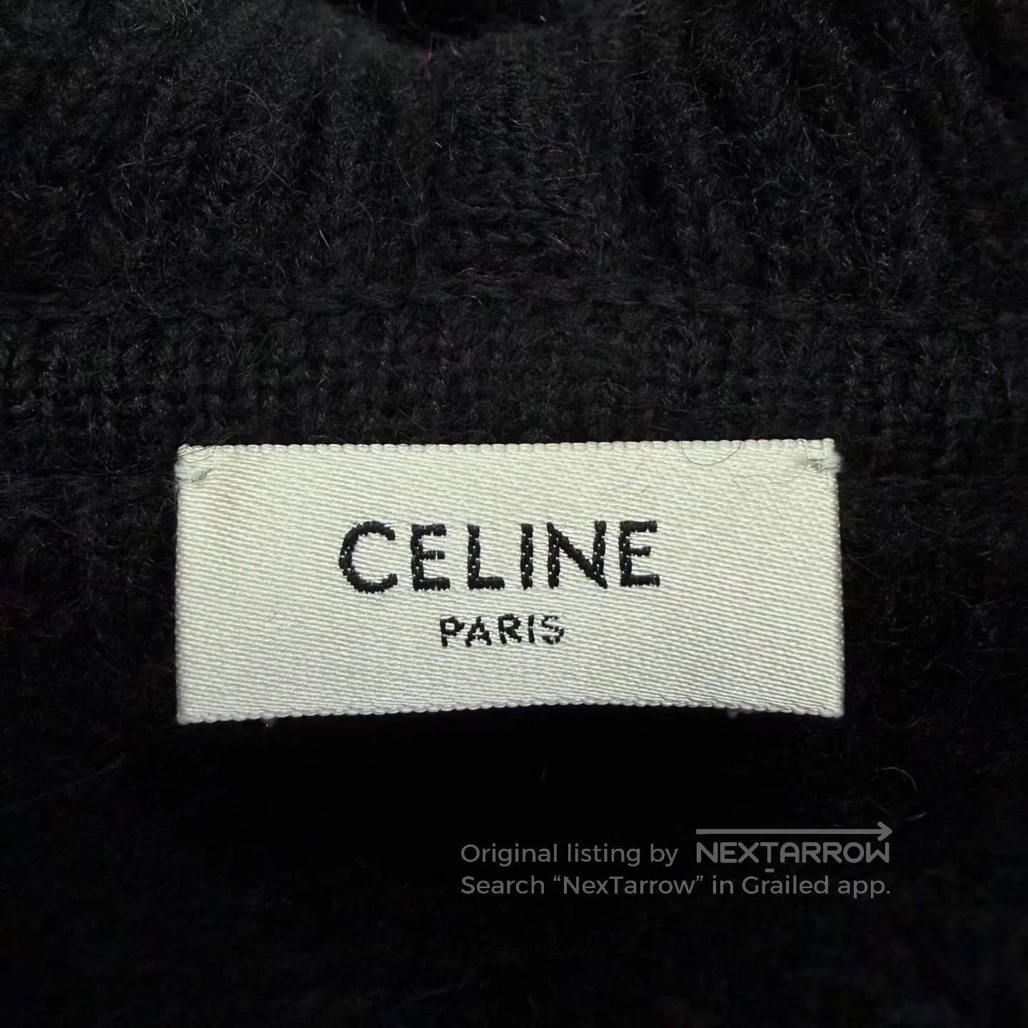 Celine CELINE Black and Pink Letter Jacquard Wool Hoodie| Size US M / EU 48-50 / 2 - 4 Thumbnail