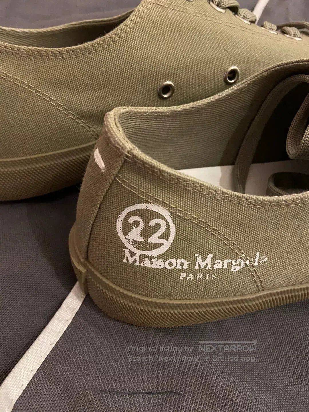 Vintage majiira tabi canvas shoes in green. Size US 11 / EU 44 - 2 Thumbnail