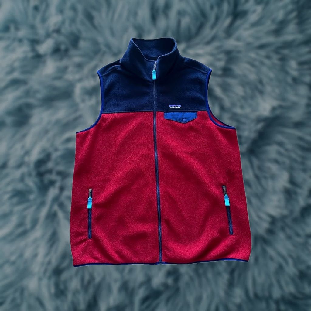 Patagonia Patagonia Synchilla Vest Mens XL Red Blue Full Zip Pockets Fleece Classic Size US XL / EU 56 / 4 - 1 Thumbnail